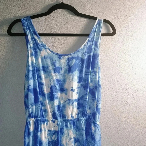 Rue 21 Blue and White Tie Dye Open Back Mini Dress Women's Juniors Size Large - Picture 7 of 10